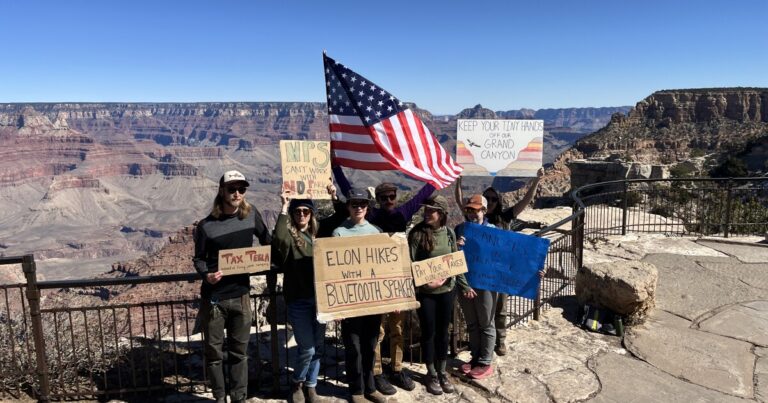 'We’re not nameless:' Terminated feds rally at Grand Canyon during high volume weekends