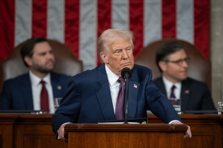 President Donald Trump addresses Congress.