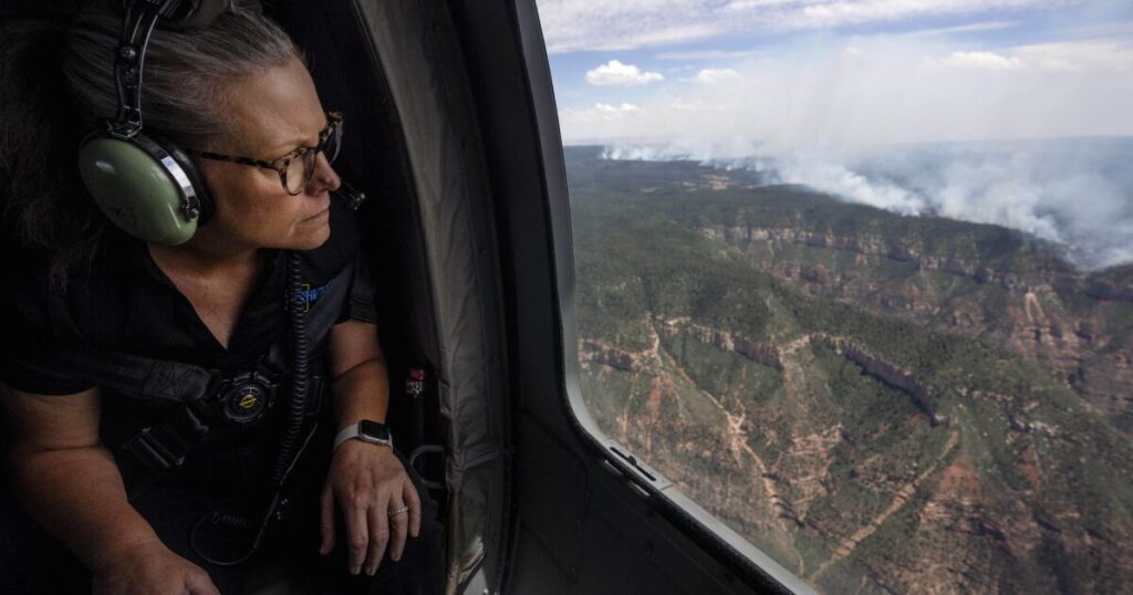 Arizona governor tours wildfire destruction along Grand Canyon's North Rim