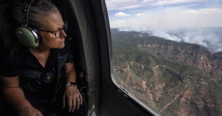 Arizona governor tours wildfire destruction along Grand Canyon's North Rim