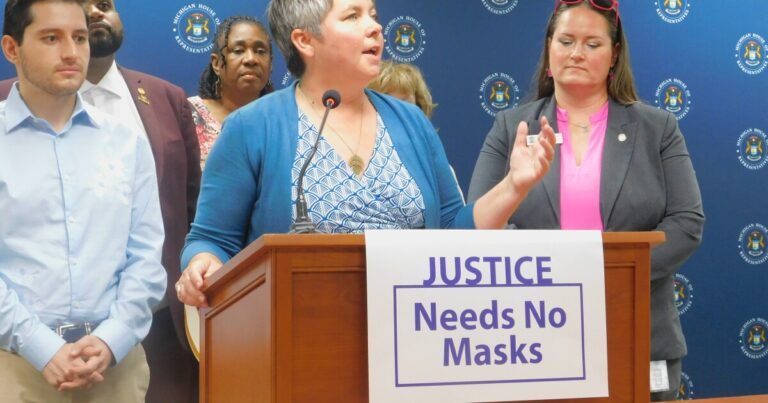 In response to ICE tactics, some Michigan state lawmakers say "Justice Needs No Masks"