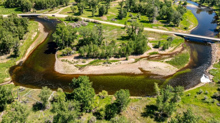 A river island.