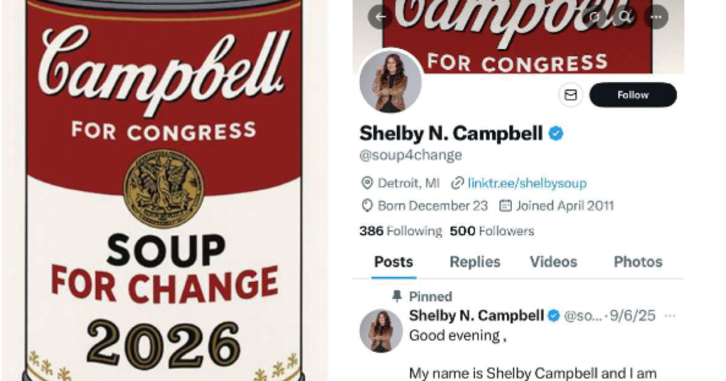 Campbell Soup sues Michigan congressional candidate over logo