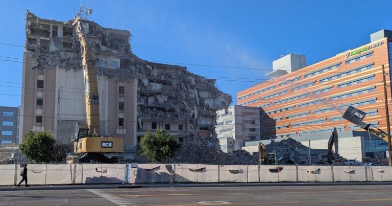 One of the world's largest excavators is being used to demo Maricopa County Hospital in Phoenix