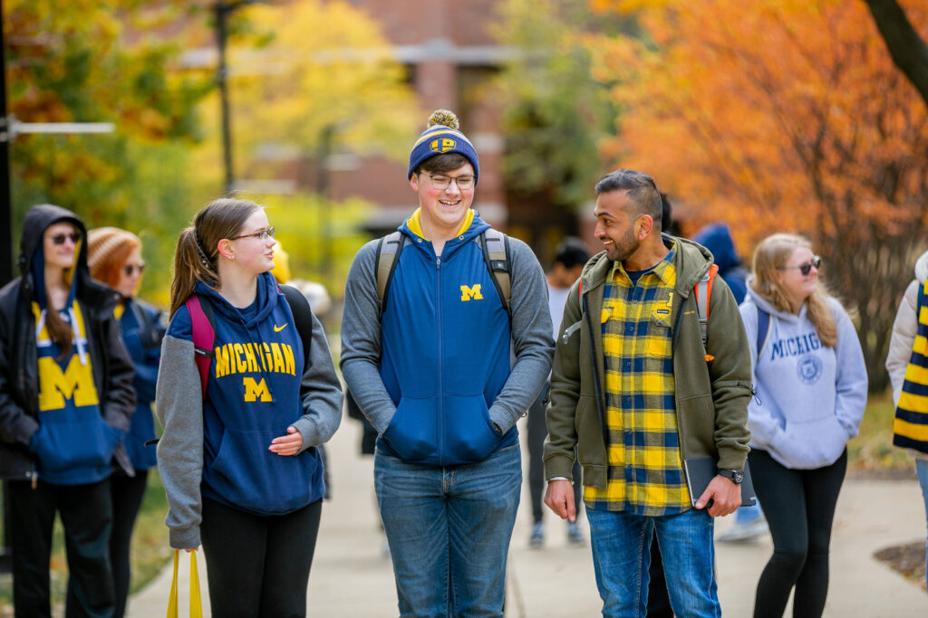 Students walking on campus.