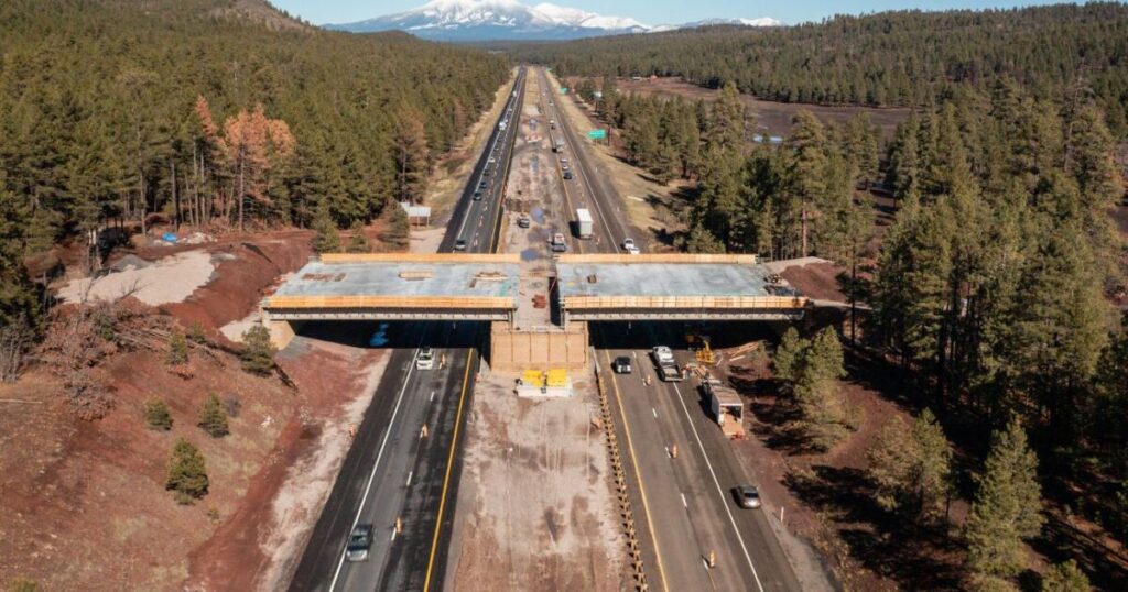 I-17 wildlife overpass south of Flagstaff more than halfway complete