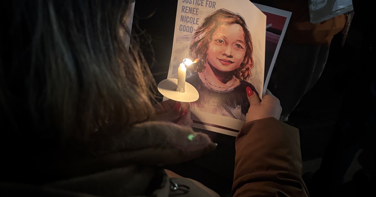 Hundreds gather in Detroit Friday night for vigil and protest of fatal Minneapolis ICE shooting