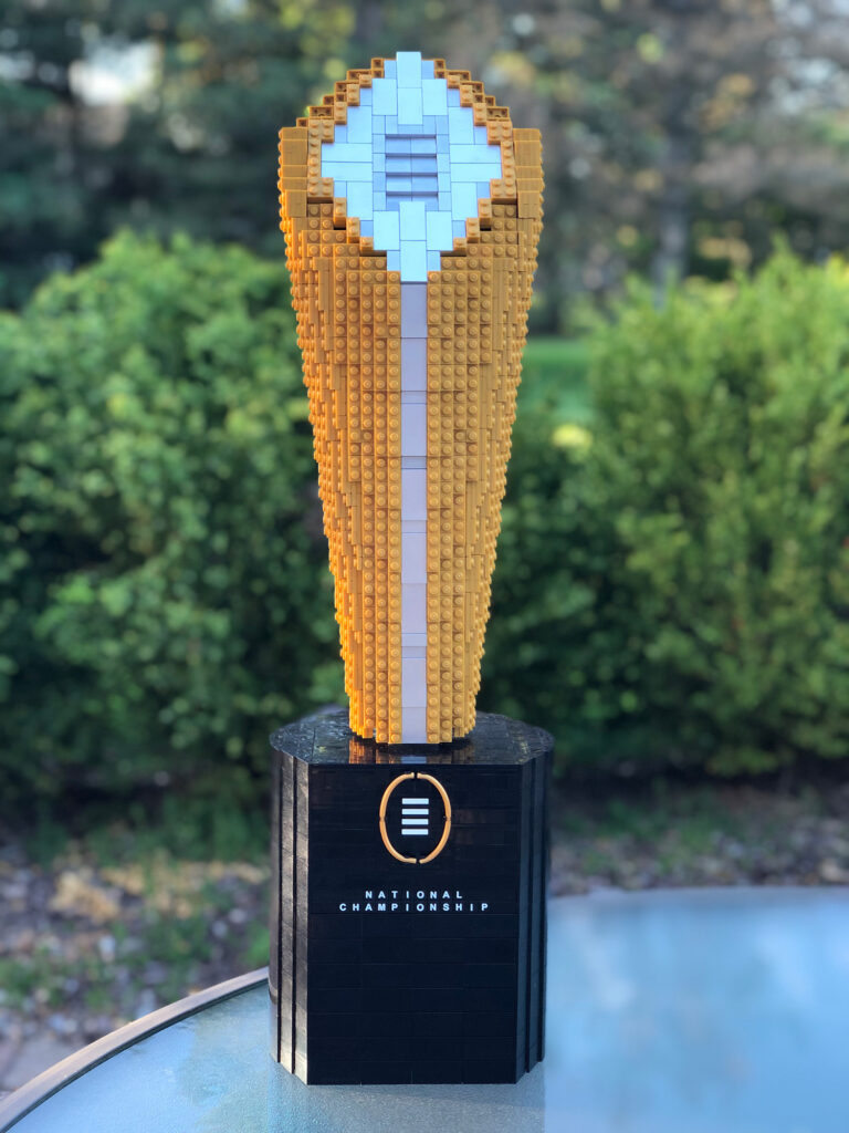 LEGO replica of the national championship trophy