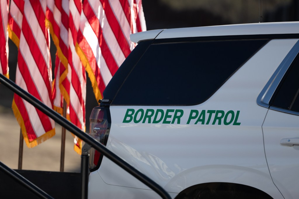 Arizona Residents Carry More ID to Prove Citizenship Amid ICE - Kitchen Table News A border patrol vehicle during a press conference with United States Secretary of Homeland Security Kristi Noem, at the Mexico-United States border wall on Wednesday, Feb. 4, 2026, in Nogales.