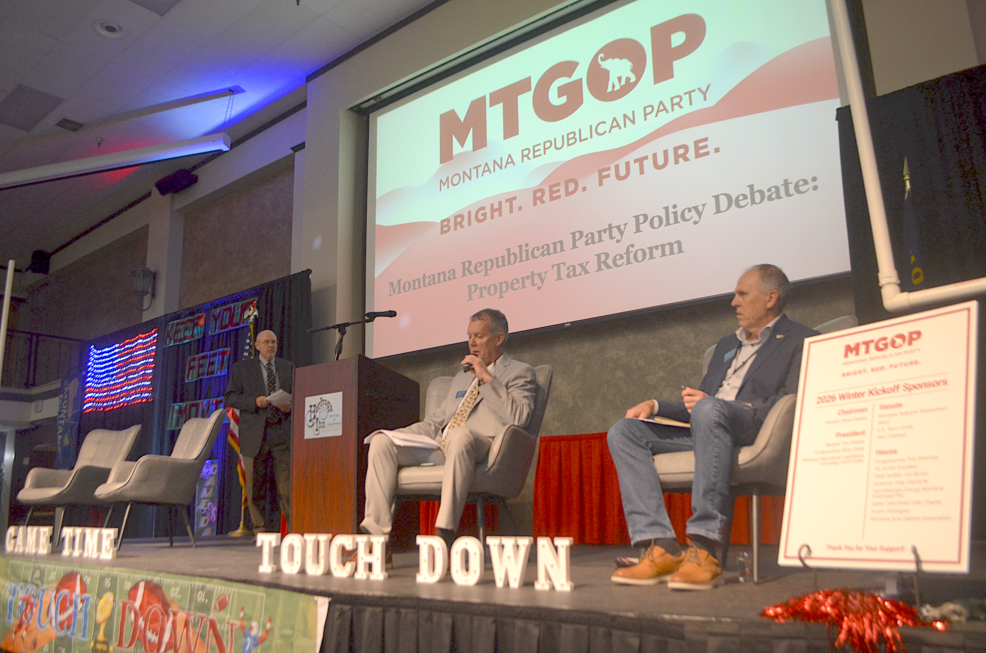 Montana GOP Debate Highlights Property Tax Split Among Conservatives - Kitchen Table News Empty chair 'debate' at state GOP event highlights property tax rift