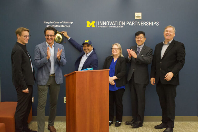 Six people celebrating the launch of Liferna Biotech