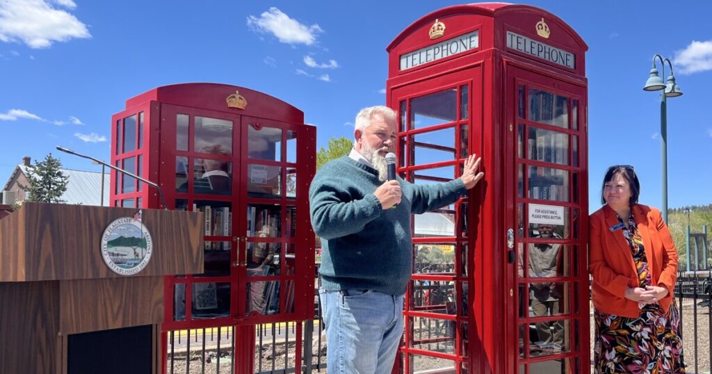 Little library opens in iconic telephone box in Flagstaff