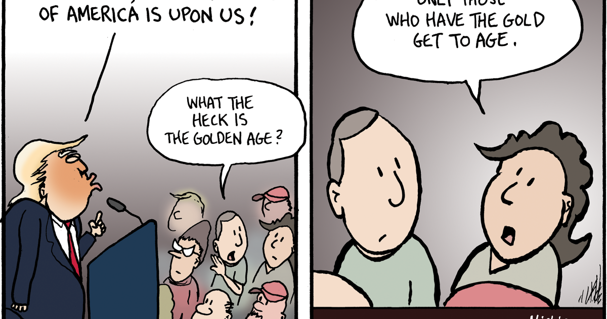 Cartoonist Reflects on Trumps Michigan Speech and the Golden Rule - Kitchen Table News Auchter's Art: The golden age